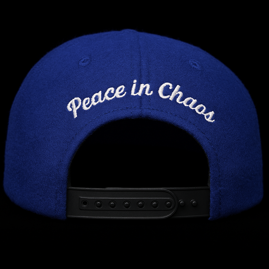 Blue wool material snapback - 3D Jesus Script logo